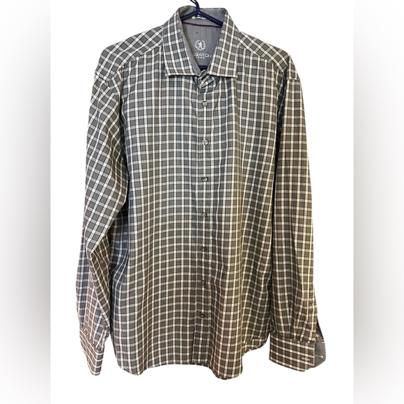 Bugatchi Black and White Checkered Shaped fit men’s shirt - XXL - Picture 1 of 12